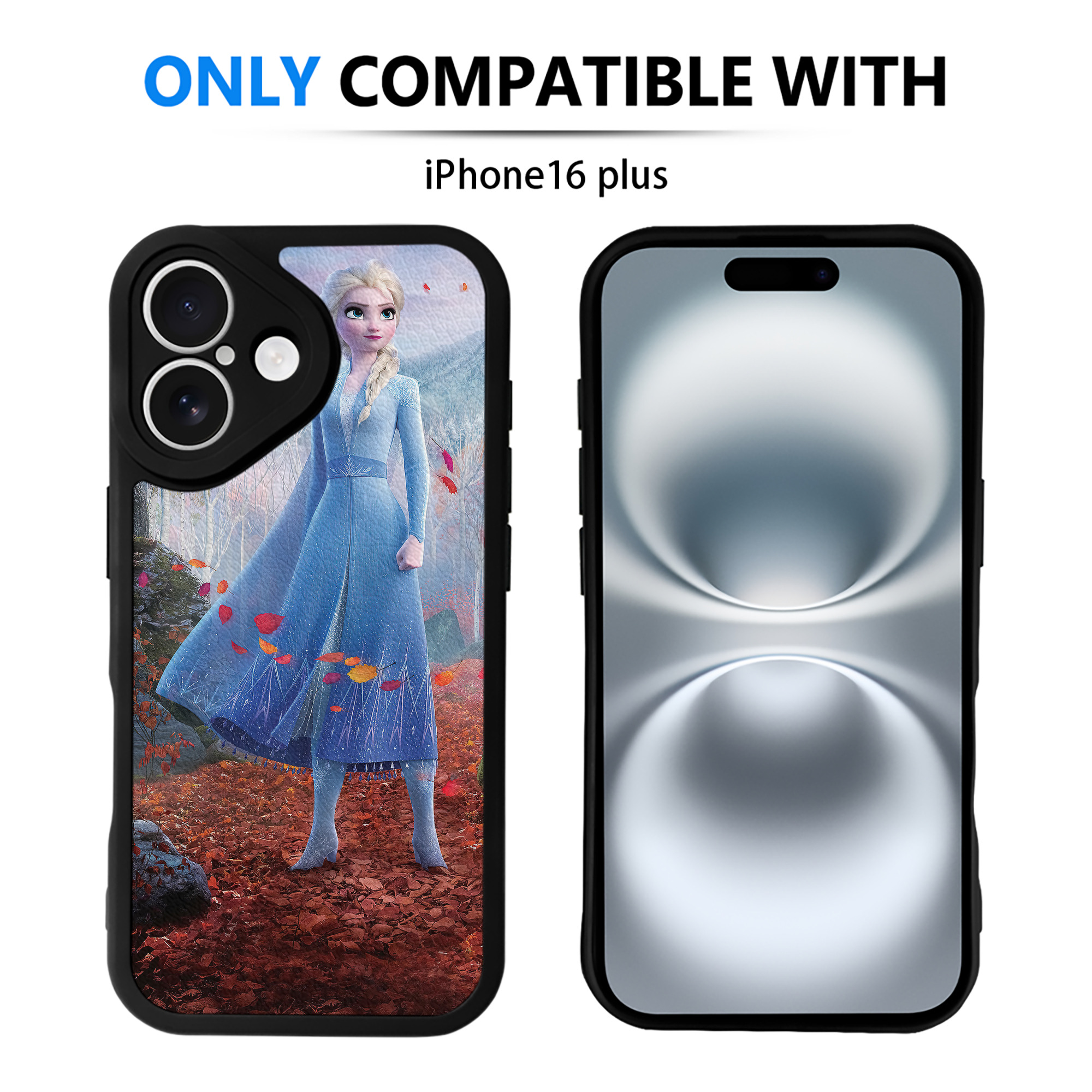 （画像用） アナと雪の女王 アンナ エルサ Frozen Anna Elsa 【iPhone 16シリーズ対応】シリコンスマホケース（レザー調） 材質：シリコン